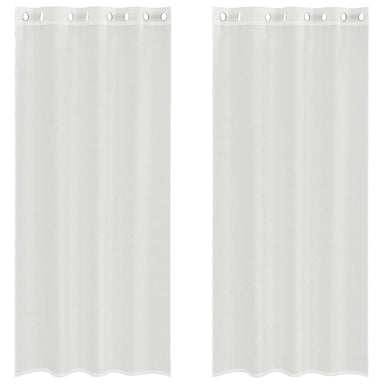 Gordijnen voile met doorvoertules 2 st wit