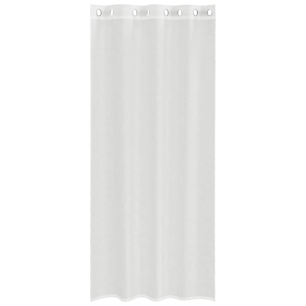 Gordijnen voile met doorvoertules 2 st wit