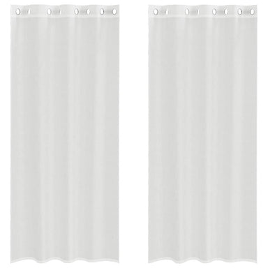 Gordijnen voile met doorvoertules 2 st wit
