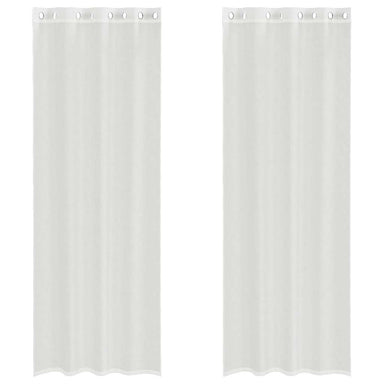 Gordijnen voile met doorvoertules 2 st wit