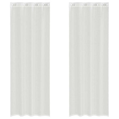 Gordijnen voile met doorvoertules 2 st wit