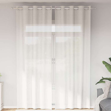 Gordijnen voile met doorvoertules 2 st wit