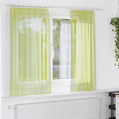 Gordijnen voile met roedezakken 2 st appelgroen