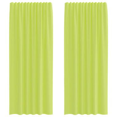 Gordijnen voile met roedezakken 2 st appelgroen