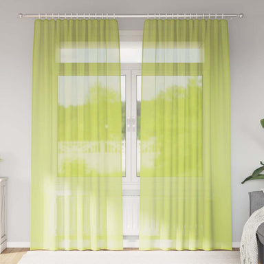 Gordijnen voile met roedezakken 2 st appelgroen