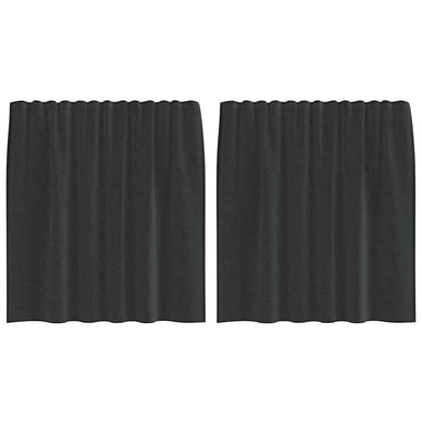 Gordijnen voile met roedezakken 2 st zwart