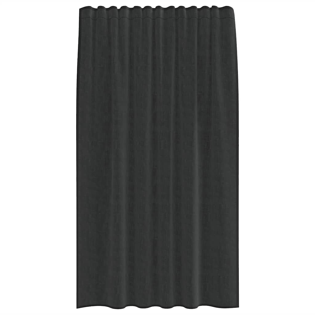 Gordijnen voile met roedezakken 2 st zwart