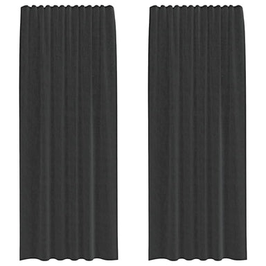 Gordijnen voile met roedezakken 2 st zwart