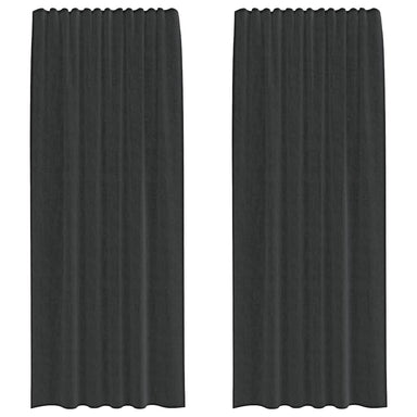 Gordijnen voile met roedezakken 2 st zwart