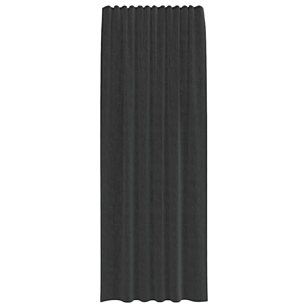 Gordijnen voile met roedezakken 2 st zwart