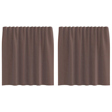 Gordijnen voile met roedezakken 2 st bruin