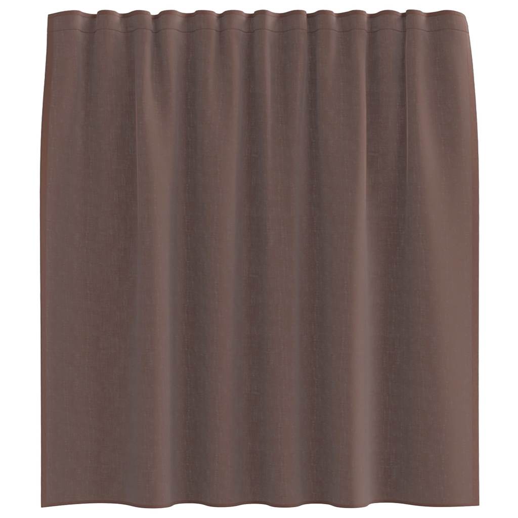 Gordijnen voile met roedezakken 2 st bruin