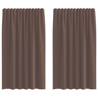 Gordijnen voile met roedezakken 2 st bruin
