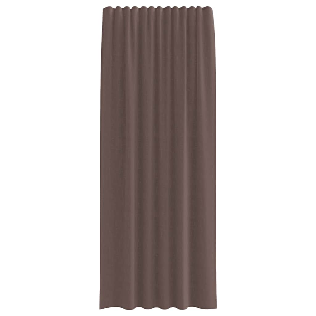 Gordijnen voile met roedezakken 2 st bruin