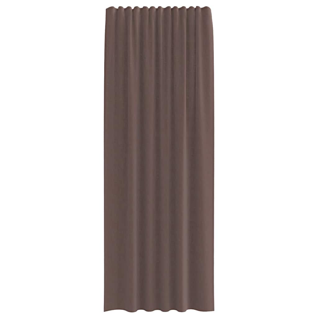 Gordijnen voile met roedezakken 2 st bruin