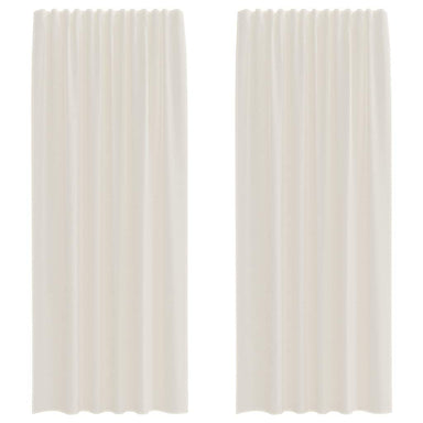 Gordijnen voile met roedezakken 2 st crèmekleurig