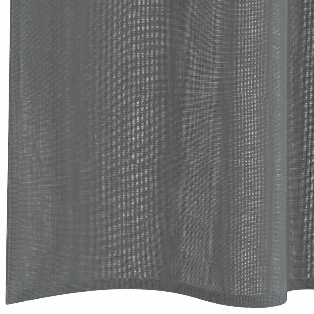 Gordijnen voile met roedezakken 2 st donkergrijs