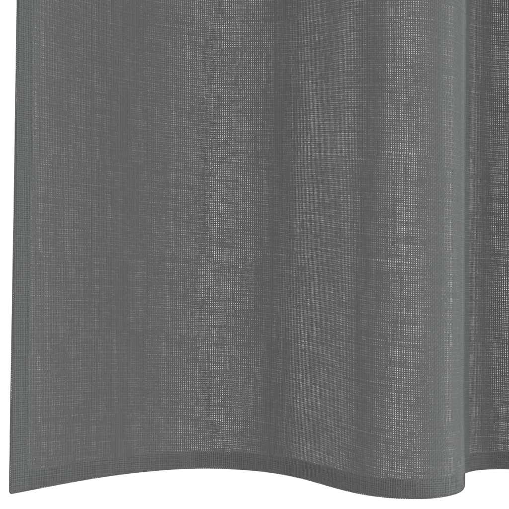 Gordijnen voile met roedezakken 2 st donkergrijs