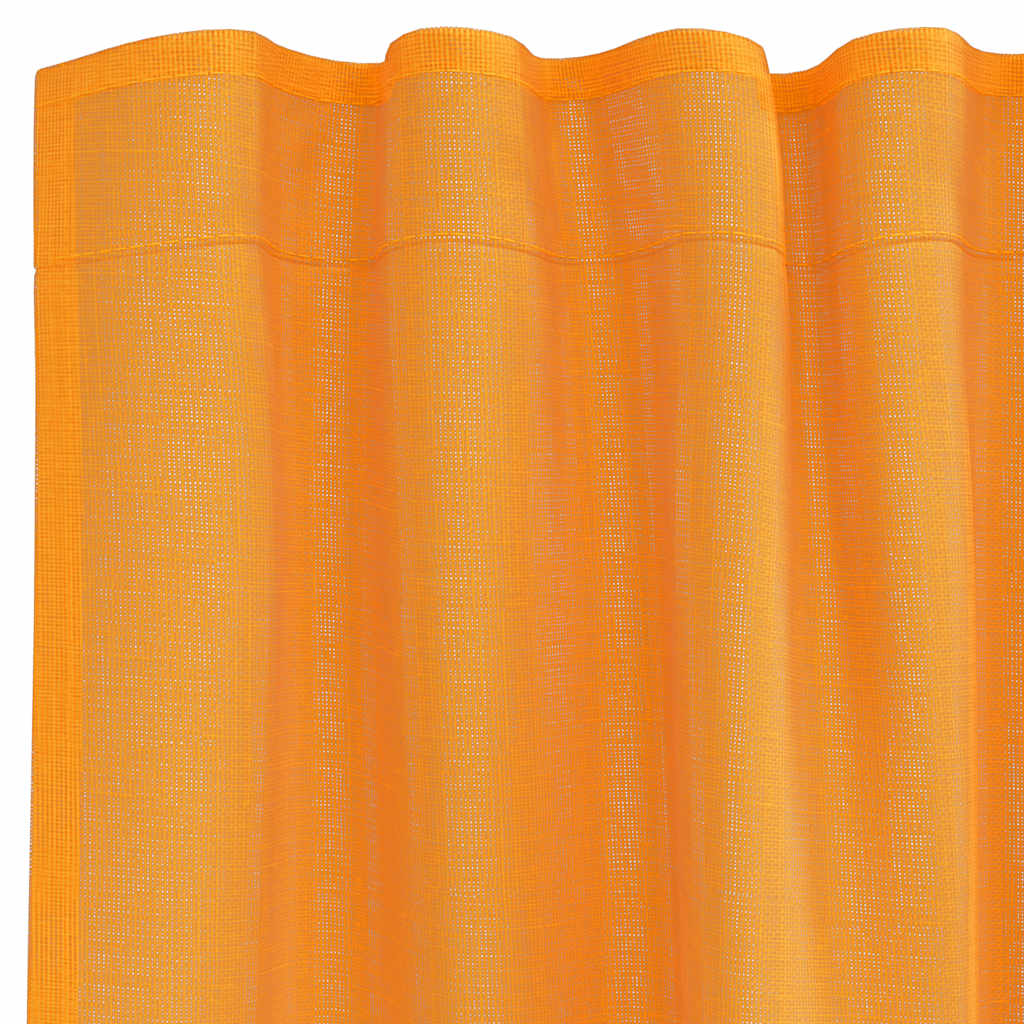Gordijnen voile met roedezakken 2 st oranje