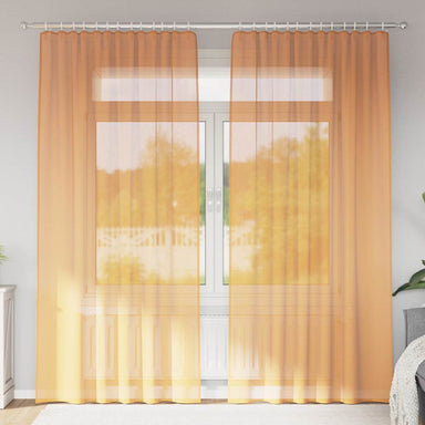 Gordijnen voile met roedezakken 2 st oranje