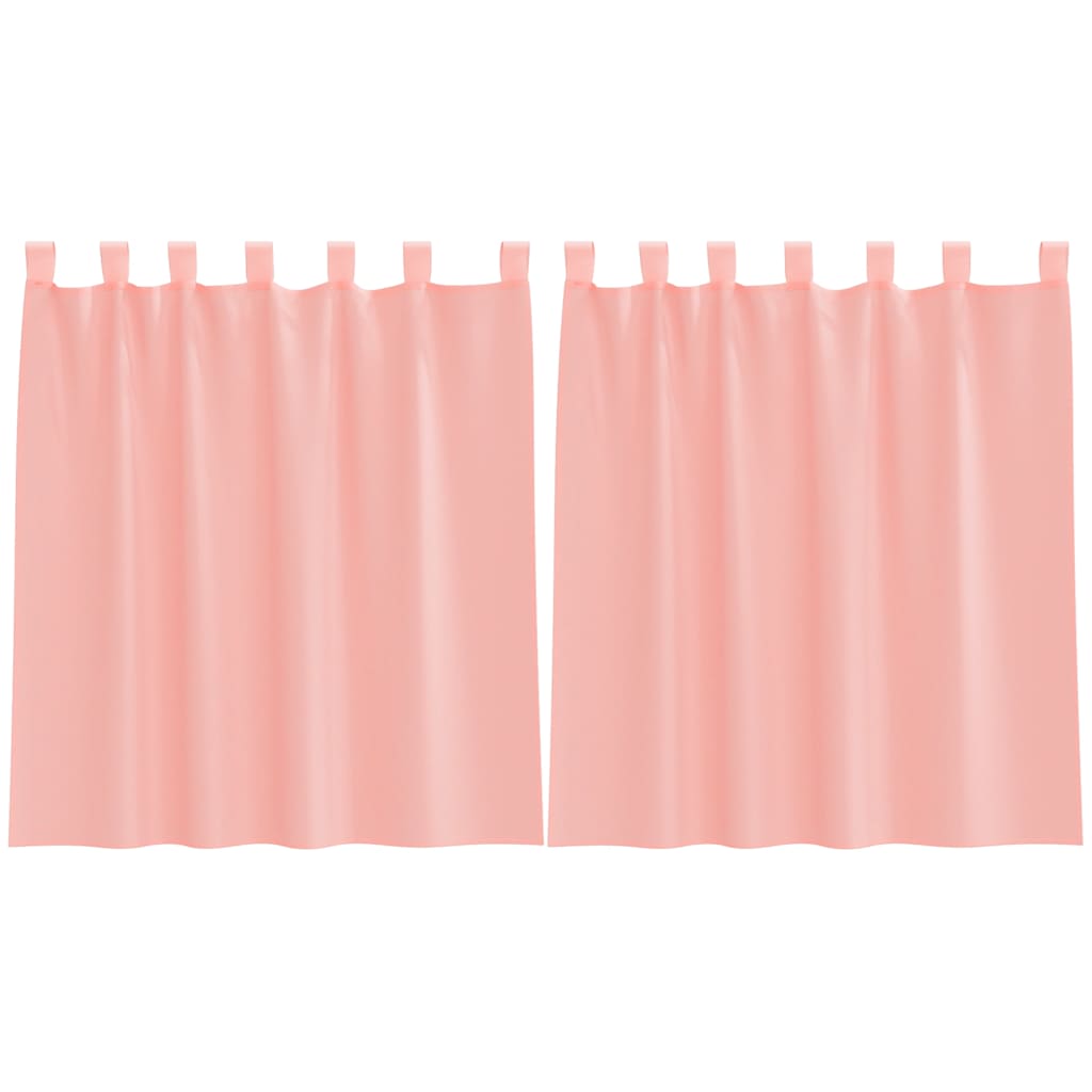 Gordijnen voile met roedezakken 2 st roze