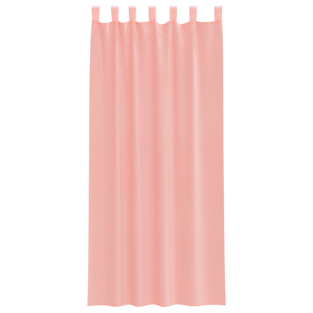 Gordijnen voile met roedezakken 2 st roze