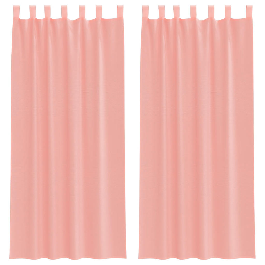 Gordijnen voile met roedezakken 2 st roze