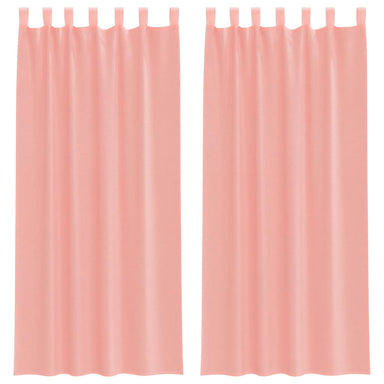 Gordijnen voile met roedezakken 2 st roze