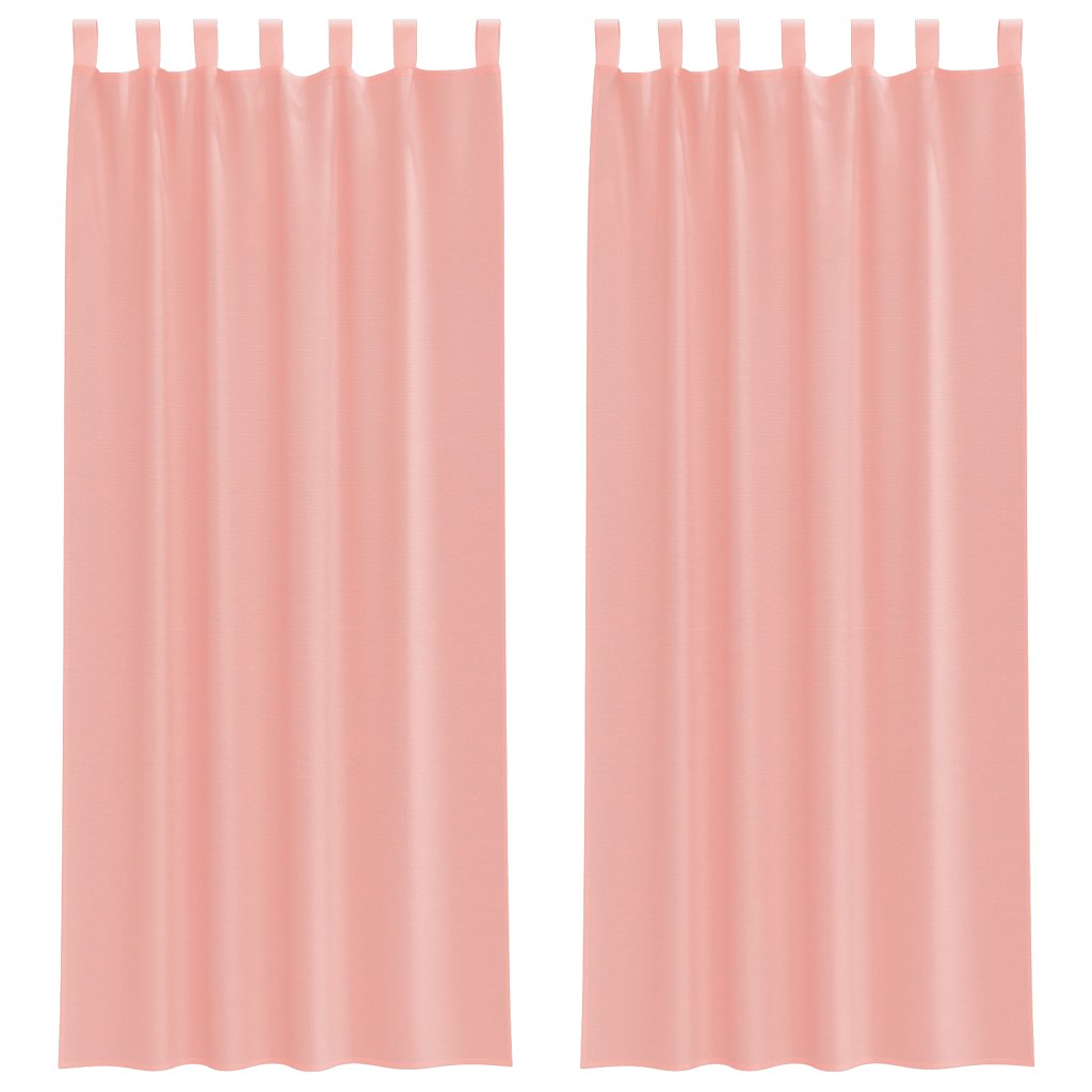 Gordijnen voile met roedezakken 2 st roze