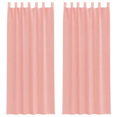 Gordijnen voile met roedezakken 2 st roze