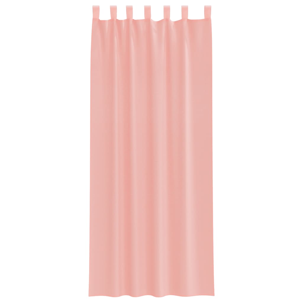 Gordijnen voile met roedezakken 2 st roze