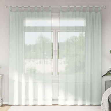 Gordijnen voile met roedezakken 2 st lichtgrijs