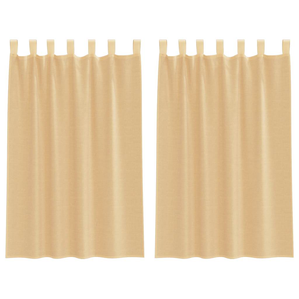 Gordijnen voile met roedezakken 2 st zand