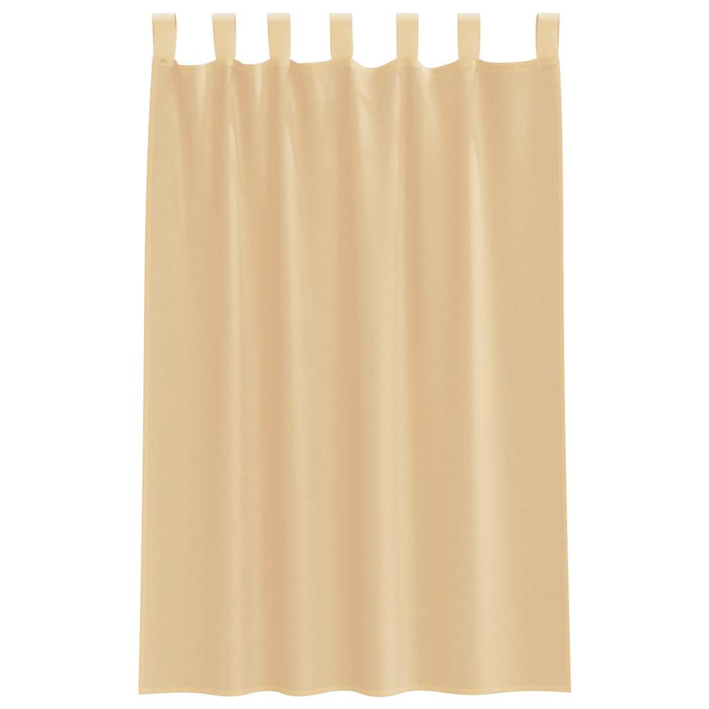 Gordijnen voile met roedezakken 2 st zand