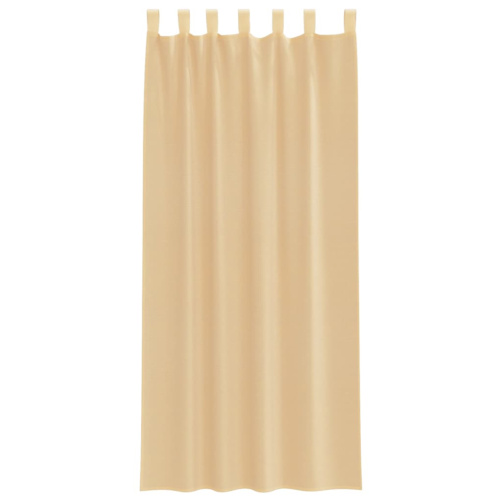 Gordijnen voile met roedezakken 2 st zand