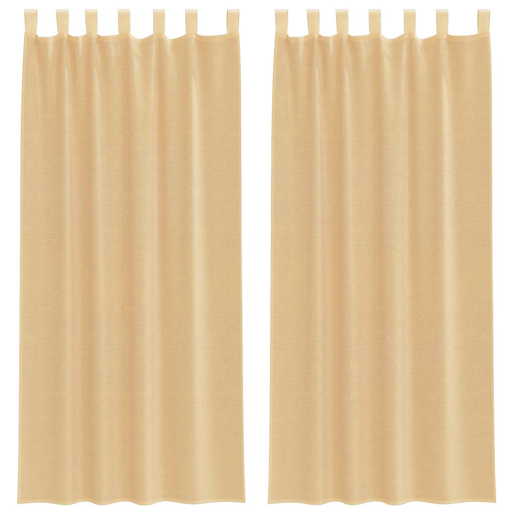 Gordijnen voile met roedezakken 2 st zand