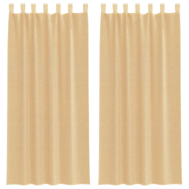 Gordijnen voile met roedezakken 2 st zand