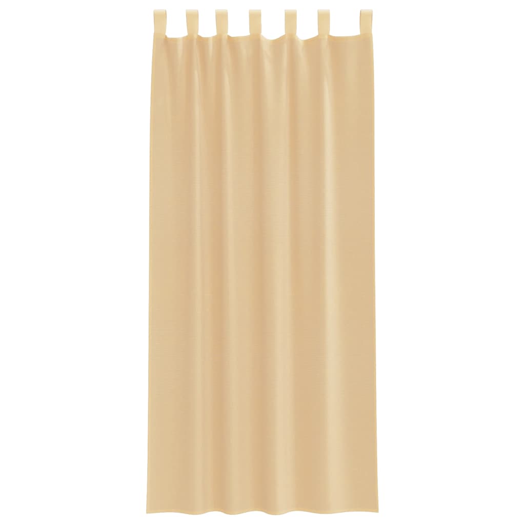 Gordijnen voile met roedezakken 2 st zand