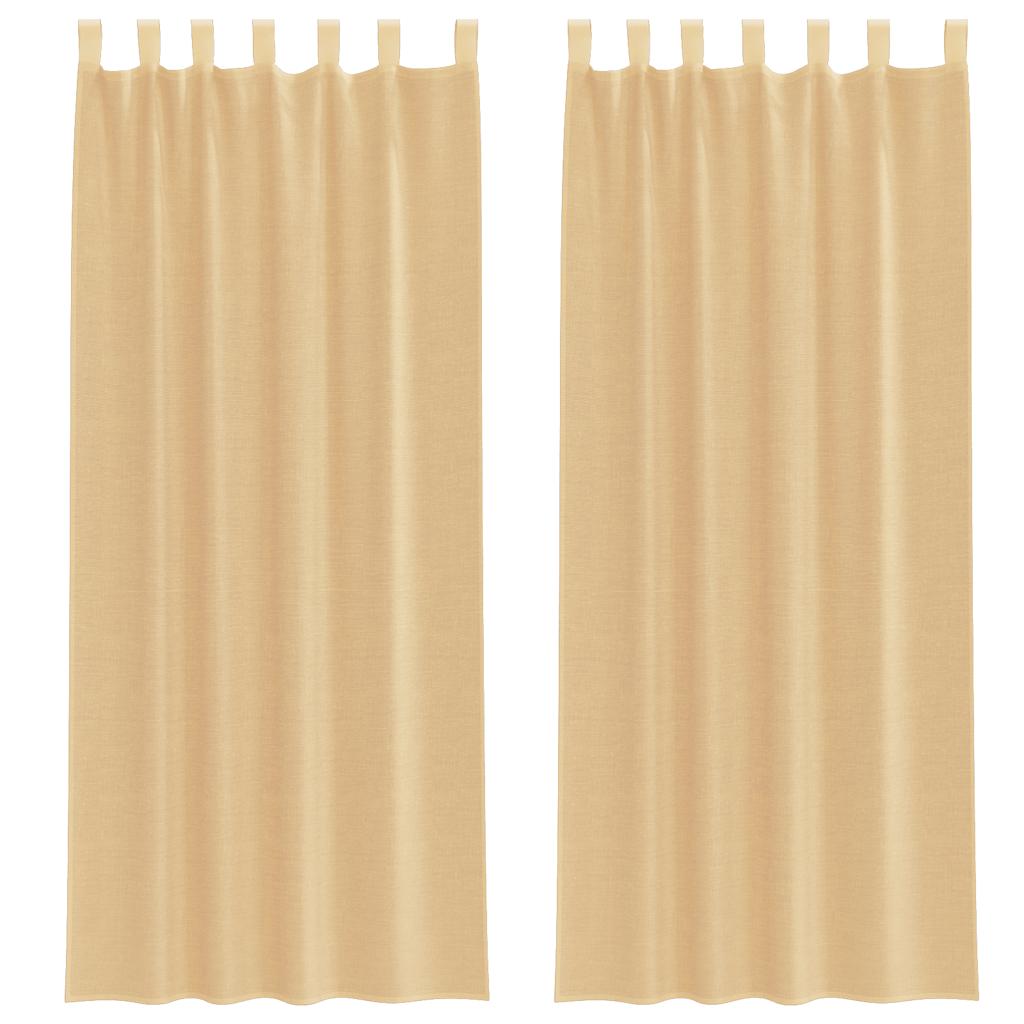 Gordijnen voile met roedezakken 2 st zand