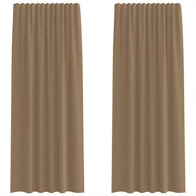 Gordijnen voile met roedezakken 2 st lichtbruin