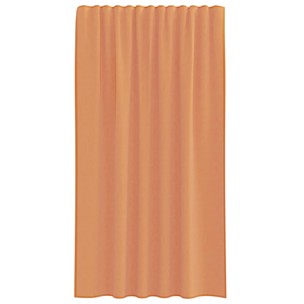 Voile gordijnen met roedezakken 2 st terracotta