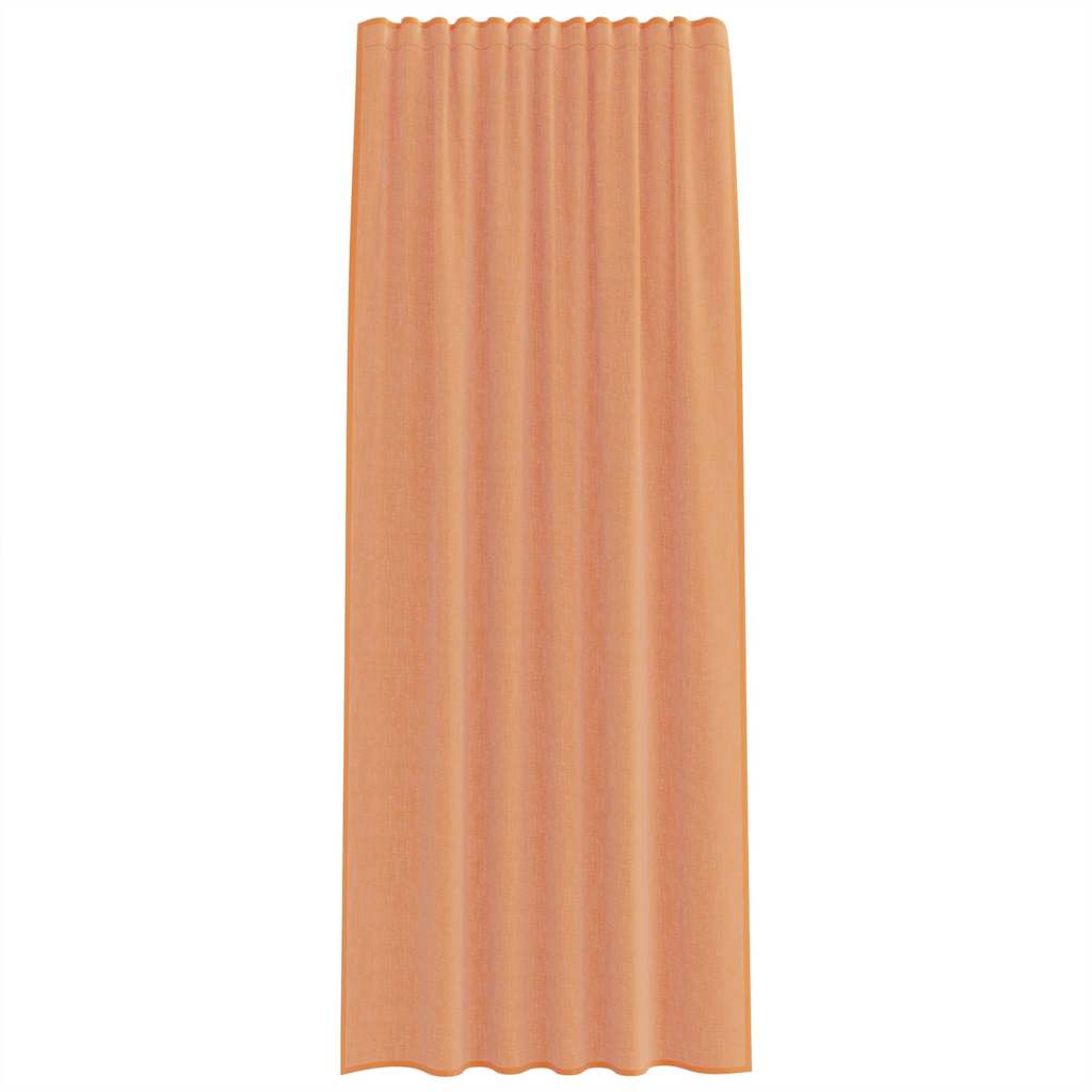 Voile gordijnen met roedezakken 2 st terracotta