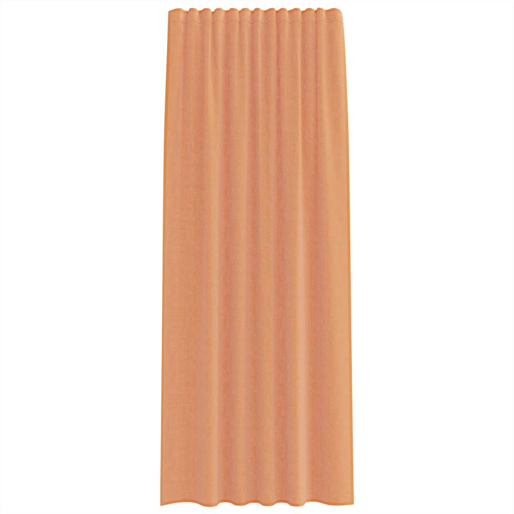 Voile gordijnen met roedezakken 2 st terracotta