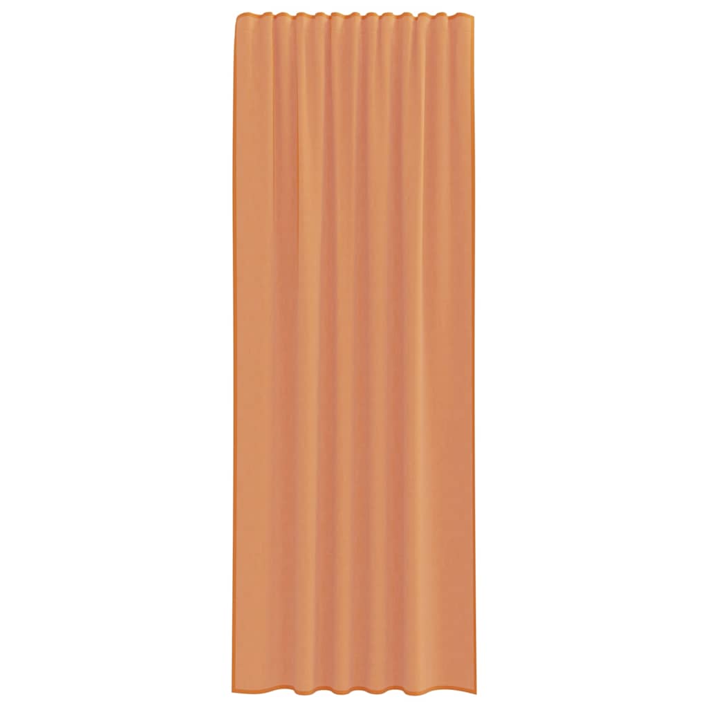 Voile gordijnen met roedezakken 2 st terracotta
