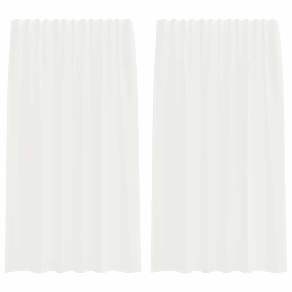 Gordijnen voile met roedezakken 2 st wit
