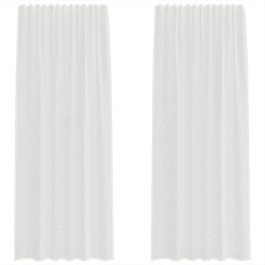 Gordijnen voile met roedezakken 2 st wit