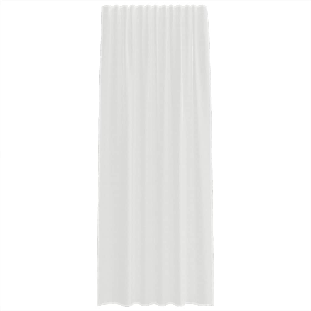 Gordijnen voile met roedezakken 2 st wit