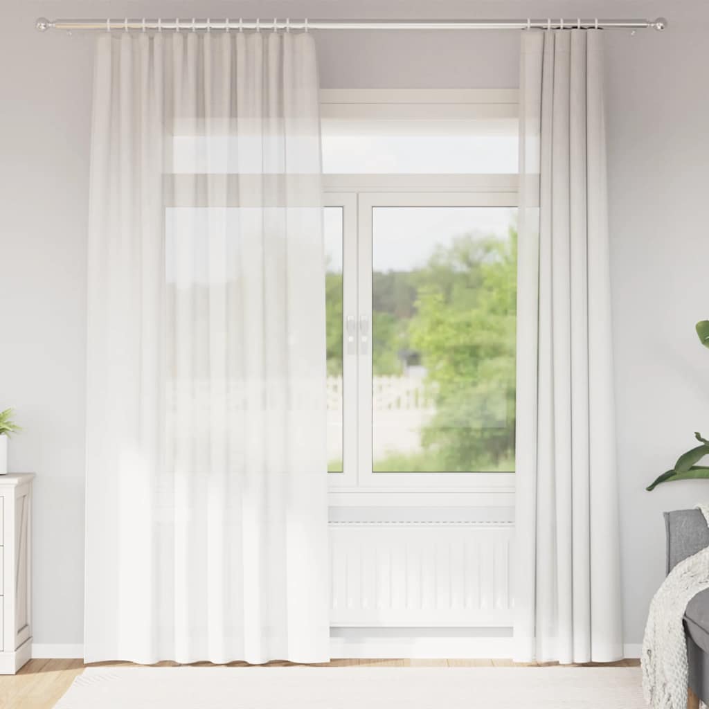 Gordijnen voile met roedezakken 2 st wit