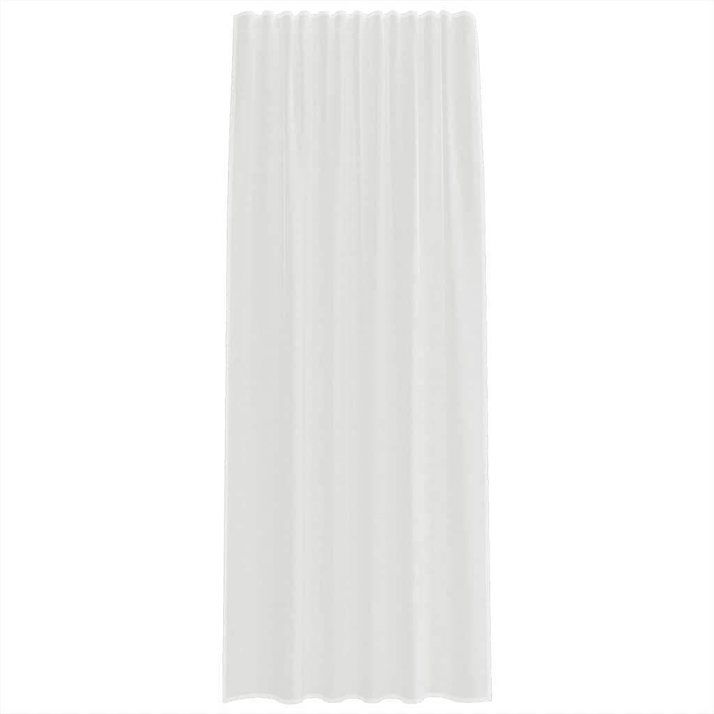Gordijnen voile met roedezakken 2 st wit