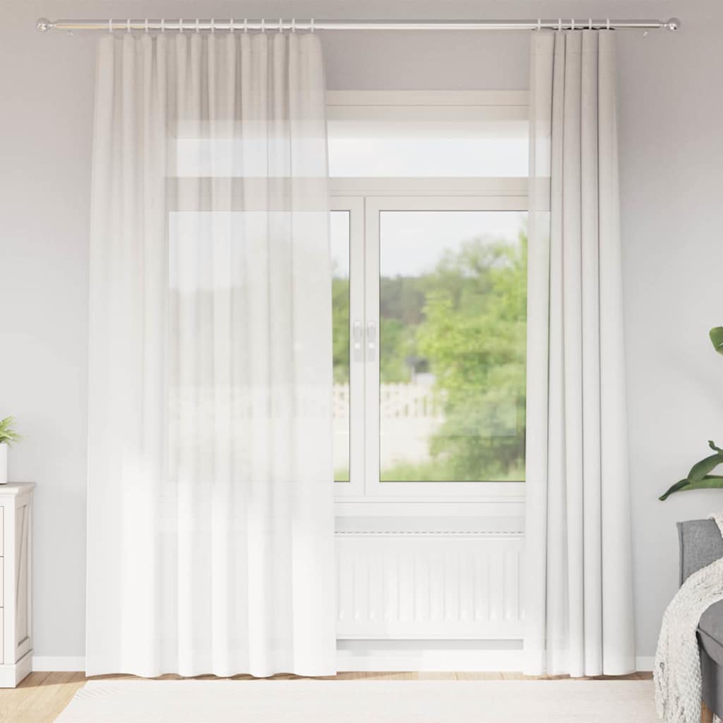 Gordijnen voile met roedezakken 2 st wit